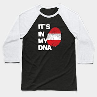 Flag of Austria in fingerprint Baseball T-Shirt